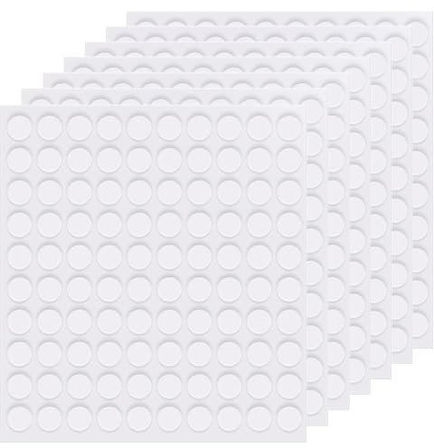 AQSQWQ 700 Pièces Ruban Double Face Transparent Rond Points Adhésifs Autocollant Adhésif (10mm) Amovible Multi-usages Sans Trace pour Décorations de Fête, Bricolage, Maison