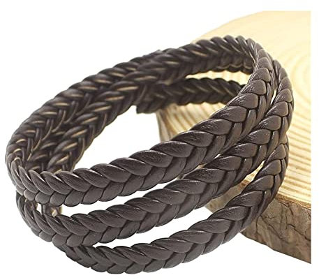 Cordón de cuero trenzado, cordón de cuero plano, 5/8/12 acciones de cuero trenzado PU, cuerda trenzada plana de cuero de 9 mm/12 mm, accesorios de decoración del hogar cuerda for pulsera decoración de