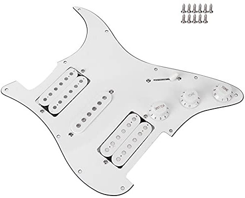 Hss Pickguard Elecc Gitarren-Pickguard Humer mit Hsh Pip geladenes Musikinstrument Vorverdrahtet Widder (WHITE)