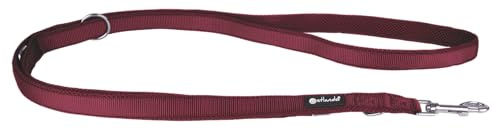 Petlando Hundeleine 2m Mesh weich gepolstert, Bordeaux, 230x1,5cm | Für kleine Hunde, 3-fach verstellbar, pflegeleicht, schnelltrocknend, Karabiner, Führleine, Freihandleine, Umhängeleine