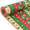 Weihnachtsgeschenkpapierrolle: Kraft-Geschenkpapier mit rot-grünem festlichem Muster, 43 cm x 15 m, Weihnachtspapier zum Verpacken von Geschenken