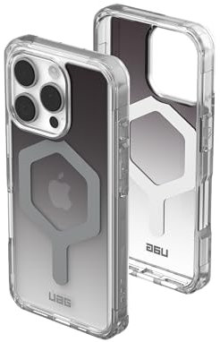 URBAN ARMOR GEAR Plyo MS Case kompatibel mit Apple iPhone 16 Pro Hülle (Wireless Charging/Magnetisches Aufladen kompatibel, Air-Soft Ecken, Erhöhter Rand) schwarz/transparent/Ombre