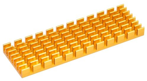 QUARKZMAN Disipador de Calor para SSD M.2 2280 NVME con Almohadilla Térmica de Aleación de Aluminio para PC, 70x22x6mm, Dorado