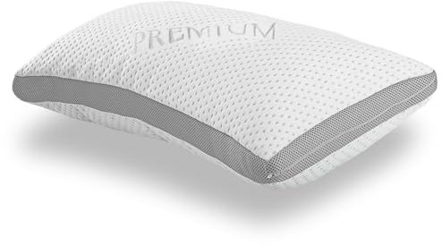 Sleezzz Supportho Premium Komfort-Schlafkissen mit Gel-Effekt, 40x80 cm, ergonomisches Nackenkissen mit Spezialschaum-Stäbchen, Weiß, mit antibakteriellem Bezug und Klimaband