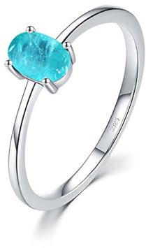 Lllunimon 925 Sterling Silber natürliche Edelsteine Ringe für Frauen Grün Bunte Turmalin Ring Zarte Verlobung Versprechen Ring Jubiläum Schmuck Geschenke,A,9