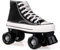 MHXZKHL Rollschuhe Für Mädchen Rollerskates Damen Disco Roller Canvas Skates Erwachsene Leder Atmungsaktiv Retro Design(45,Black 1)