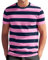 T-shirt rayé en coton à manches courtes pour homme - Rayures multicolores - Loisirs - Été - Décontracté - Chemise de sport basique - Séchage rapide - Tailles S/M/L/XL/XL/3XL, Z01 rose., L