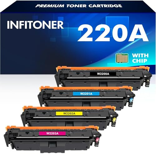 220A 220X Toner Mit Chip: für HP 220A Toner Set Kompatibel Color Laserjet Pro MFP 4302dw 4302fdw 4202dw 4202dn 4302fdn Schwarz Cyan Gelb Magenta, W2200A W2201A W2202A W2203A, 4PK