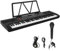 61 tasti per pianoforte per tastiera, pianoforte digitale elettronico portatile con supporto per foglio microfono per altoparlanti incorporato e cavo di ricarica USB mini