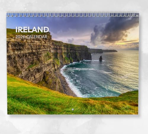 Irland Kalender 2026 Monatlicher Wandkalender mit Notizen, hängend A4, inklusive Schlüsseldaten & Feiertagen