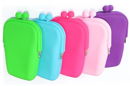 FRCOLOR Borsa Porta Monete in Silicone Resistente e Leggera Mini Borsetta Per Cellulare e Chiavi Con Design Color Jelly Versatile e Portatile Per Donna Colore Casual