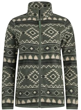 Weird Fish Rochelle Full Zip Printed Microfleece Deep Lichen Green Size 12. (Jumper/Sweater/Fleece)