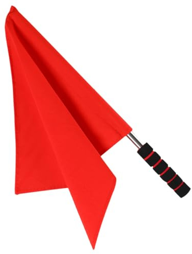 MAGICLULU Schiedsrichter Fahne Rot, 45X36CM Signalflagge mit Edelstahlstab | Fußball Volleyball Rote Handflagge für Wettbewerbe Kampfrichter, Gut Sichtbare Schwenkfahne Signale, für Sportwettkämpfe