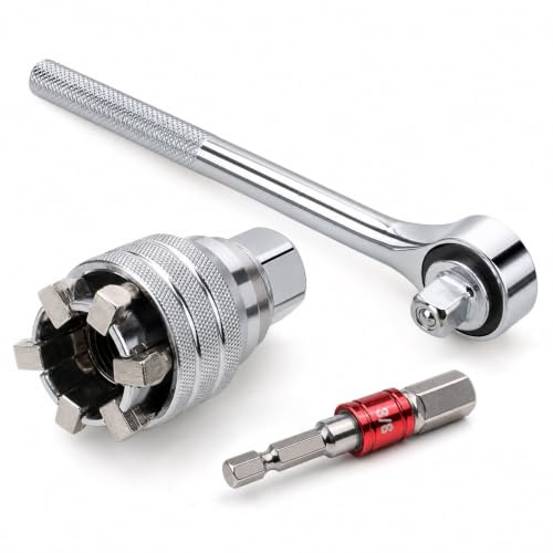 TESUKOITE 3-Piece Adjustable Universal Socket Wrench, 3/8 Inch Hex Wrench Adapter Kit for Drilling and Fastening Cool Gadgets for Men Birthday Gifts