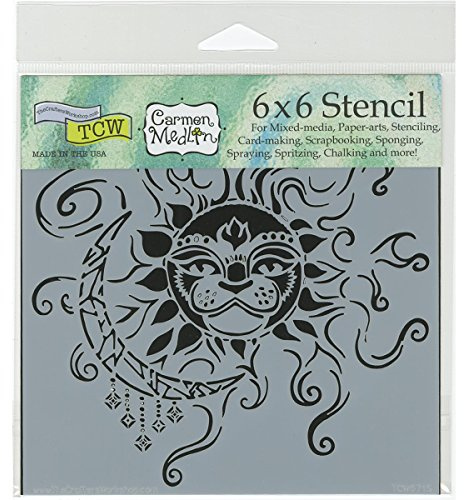 The Crafters Workshop Sun and Moon Stencil, Transparent, 6 x 6-Inch (18 x 16 x 0.1 cm)