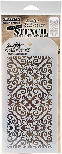 Tim Holtz Flames Schablone, synthetisches Material, 28,3 x 11,5 x 0,1 cm