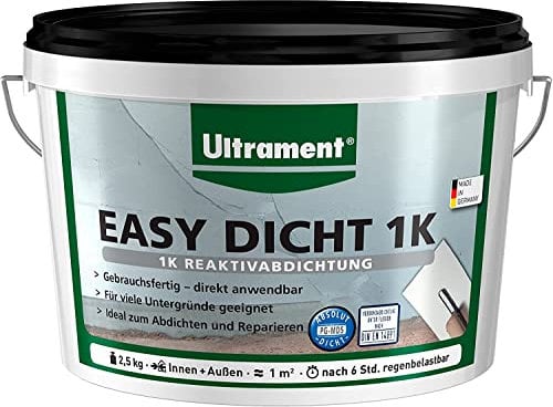 Ultrament Easy Dicht 1 K Reaktivabdichtung Abdichtung 2,5 kg, Außenabdichtung einkomponentig Neuheit