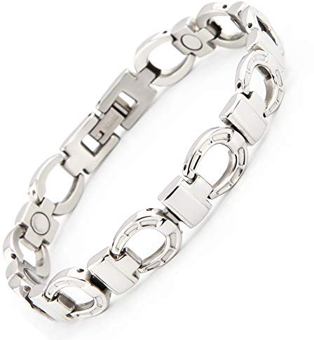 Lucky Hufeisen Edelstahl Energie Magnetarmband Glücksbringer silber allergiefrei Energetix 4you 5691 GrößeS/M