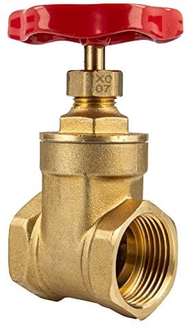 tecuro Messing-Muffenschieber metallisch dichtend, beidseitig Innengewinde 2 Zoll, inkl. PTFE -Dichtungen und Stopfbuchse