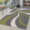 TT Home Wohnzimmer Teppich Moderner Kurzflor 3D Optik Geometrisches Wellen Design, Farbe:Grün 2, Größe:240x330 cm
