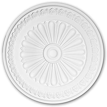 PRO[f]home® - Ceiling Rose 156037 Ceiling Decoration Medallion Rosette Decorative Element Neo-Classicism Style White Ø 33 cm Profhome