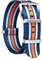 BINLUN Nylon Watch Straps Thick G10 Premium Ballistic Multicolor Replacement Watch Bands with Silver/Black Stainless Steel Buckle for Men Women 18mm 20mm 22mm 24mm（Blue&White&Orange，22mm）