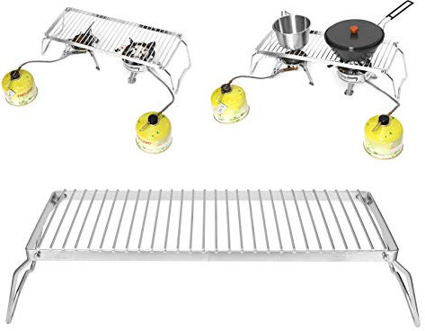 Griglia da campeggio portatile, griglia pieghevole per falò Griglia per griglia per barbecue portatile in acciaio inossidabile, montaggio e smontaggio facili