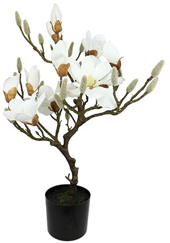 Kunstbaum Magnolie im Topf Magnolienbaum künstlich Kunstpflanze Kunstblume Blume Zimmerpflanze Topfblumen Kleiner Deko Magnolienzweig Blüten Frühjahrsblumen Frühjahrsdeko Frühjahrsblüher Pflanzelich