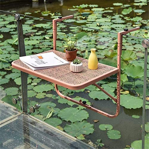 Balkontisch Klapppflanzenständer Balkon Folding Deck Tabelle Steckbare Balkon Tabelle Einstellbare Höhe hängend Tabelle Laptop Desk Theke mit faltbare beweglichen Terrasse Geländer Garten Innenhof Les