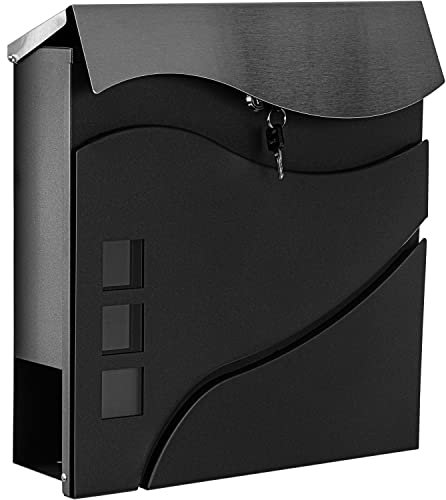 STILISTA Boîte aux Lettres Murale avec Porte-journaux, Choix de Couleurs et de modèles, Anthracite/INOX Austin