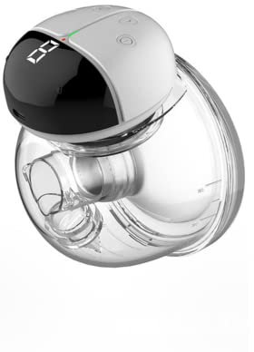 Hangsun Electric Wearable Breast Pump,Low Noise & Hands-Free BP100 Portable Single Breast Pump with 2 Modes & 9 Levels- 24mm Flange,180ml