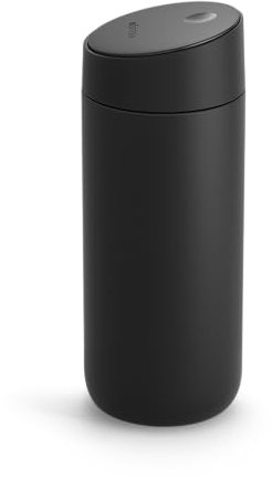Fellow Carter Move Tasse à café de voyage avec couvercle à verrouillage coulissant - Gobelet à café anti-fuite avec intérieur en céramique et acier inoxydable isolés sous vide - Noir mat - 450 ml