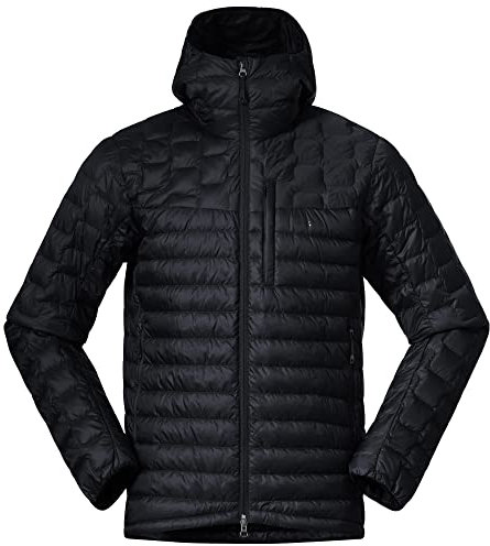 Bergans M Magma Light Down Jacket W/hood Schwarz - Daunen Leichte vielseitige Herren Daunenjacke aus Recycling-Material,