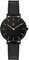 SK - Orologio da donna ultra sottile minialista, con cinturino in pelle, con due mani, nero
