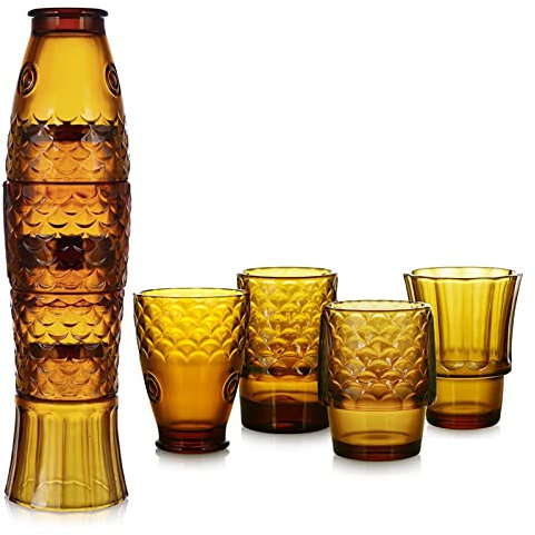 ZOEDT Verres à Boire empilables en Forme de Poisson Koi, Lot de 4 gobelets en Verre coloré, processus de galvanoplastie, Forme exquise Durable, pour Soda, jus, Lait, Coke, bière, spiritueux