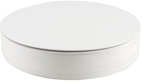 ZEONHEI 50 unidades de 25 cm Cake Board, 1 mm, robustas, redondas, blancas, para presentación de tartas, pan, pasteles