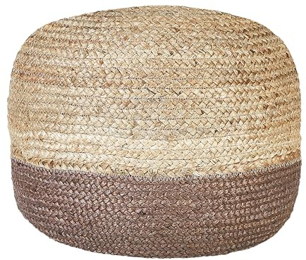 Pouf Jute beige/natürlich/braun 50x50x40 cm Sitzhocker im Boho Stil Duki