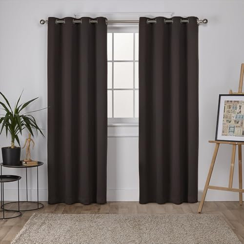 HOMEROKK Lot de 2 Rideaux Occultants 100% Polyester (Noir, 140 X 260 cm)