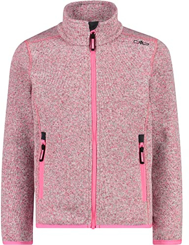 CMP Kinder Girls Knitted Jacke, pink Fluo-Bianco, 116