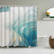 KEPPD 3D Blu Oro Marmo Modello Tende da Doccia Extra Lungo Addensare Poliestere Impermeabile Divisorio Bagno Tenda Vasca Decor Tenda 240X220 cm Doccia Tenda
