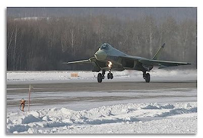 YIBIN Luftfahrt-Poster für Su-57 Aufklärungsflugzeuge, dekoratives Gemälde, Leinwand-Wandposter und Kunstdruck, modernes Familienschlafzimmer-Dekor-Poster, 20 x 30 cm
