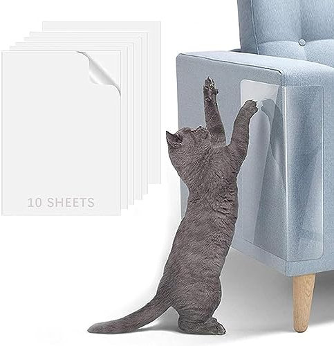 10 Stück Scratch Protection Cat Tape,Self-Adhesive Cat Scratch Protection Film,Kratzschutz Sofa Katze,Cat Anti-Scratch Tape, Scratch Protection Sofa Cat Pad, Cat Training Tape-30 * 44cm