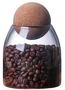 500ml Glass Jar with Airtight Lid Ball Cork Round Cork Glass Bottle Cute Decorative Organizer Bottle Canister Container for Food Coffee Sugar Pantry