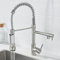 EGTink Wasserhahn Küche Küchenarmatur mit Brause 360° Schwenkbar Mischbatterie Spiralfeder Armatur Spültischarmatur Spiralfederarmatur, Gebürsteter Nickel