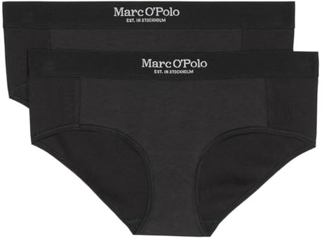 Marc O´Polo Damen Iconic Rib 2-Pack Panty Hipster Panties, Schwarz, XL EU