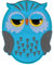 Eule Blau Aufnäher zum aufbügeln oder aufnähen Bügelbild Aufbügler für Kleidung gestickter Bügelpatch Applikation Nachteule Owl Patch Größe 5,1 x 6,6 cm