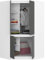 BDW - Eckschrank Schlafzimmer - Kleiderschrank Groß - Schrank 100 cm breit, 180 cm hoch - Eckkleiderschrank mit Kleiderstange und Einlegeböden - Kleiderschrank Weiß/Grau