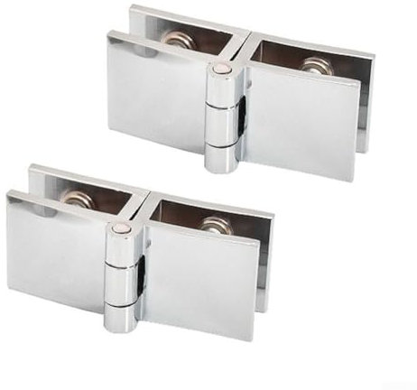 Bisagras de cristal FACULX para puertas de armario, vitrina, gabinete de vino, 5-8 mm, madera, metal, plata, 180 grados, 2 unidades