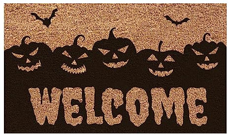 Halloween Deko Outdoor Fußmatte Geist Kürbis Muster Fußmatte Waschbar Fussmatte Mit Antirutsch Fußmatten Für Hauseingänge Flure Fußmatte Herbst Fußmatte Kokosmatte Fußmatte #2H Einheitsgröße
