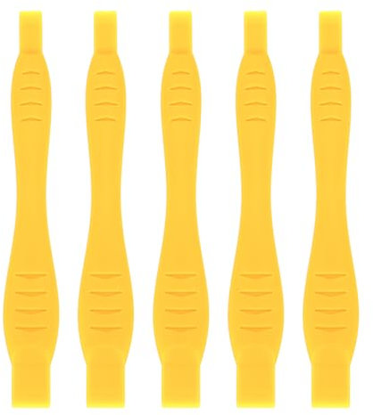 sourcing map 5pcs Universal Pry Spudger Tool, Phone Pry Opening Tool Plastic Crowbar for Cell Phone, PC, Laptop Tablet Screen Repairing, Yellow